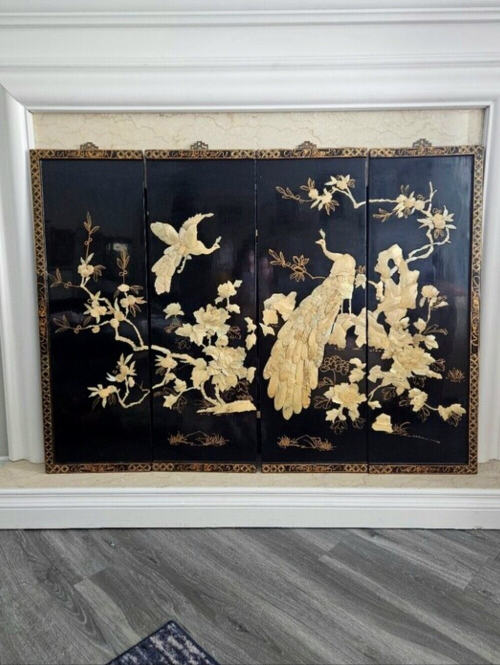 Vintage Chinese Lacquerware Coromandel Full Sized Decorative Panels- 4
